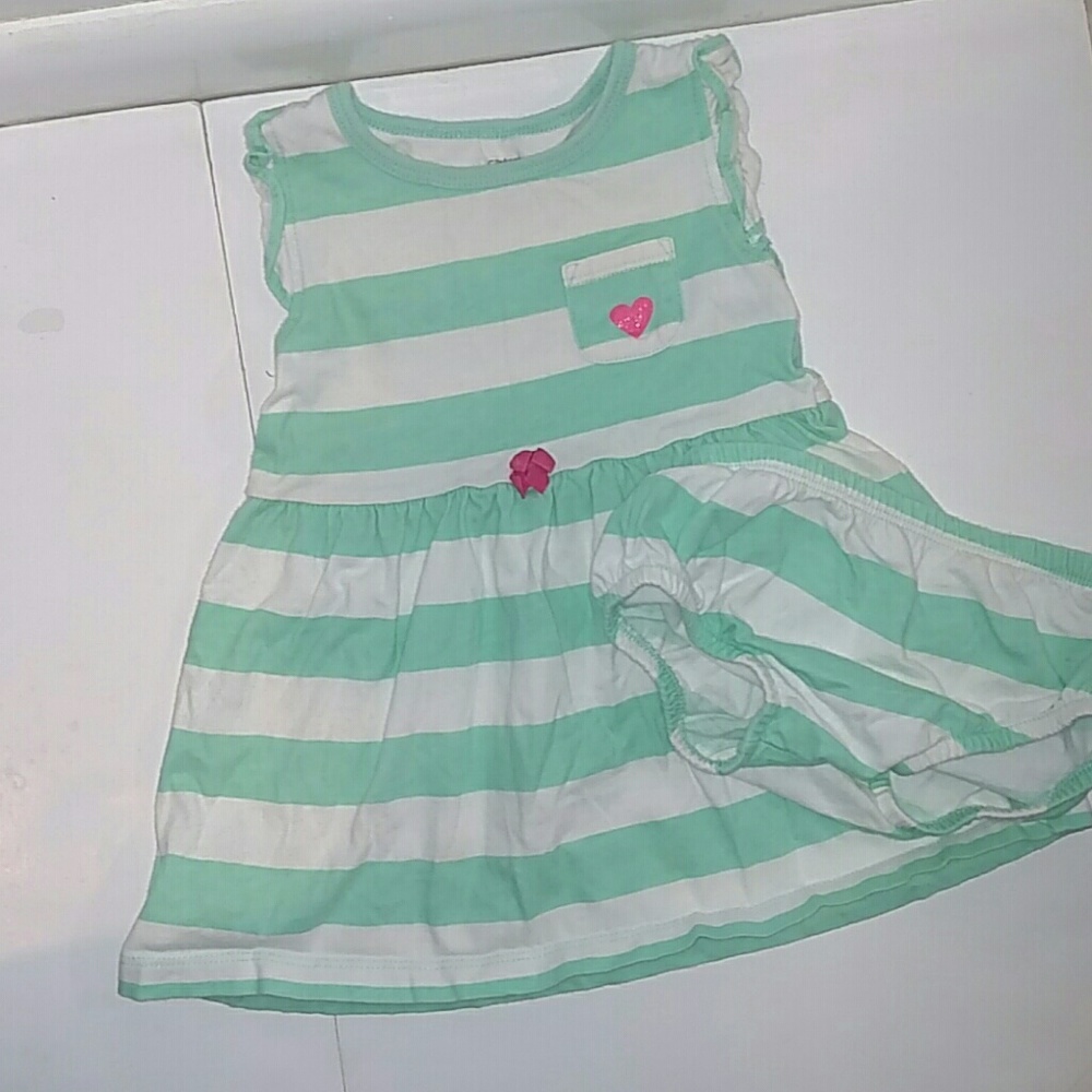 Carter's blue white striped dress